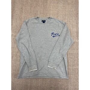 Polo Ralph lauren Thermal Shirt mens XL grey long sleeve embroidered